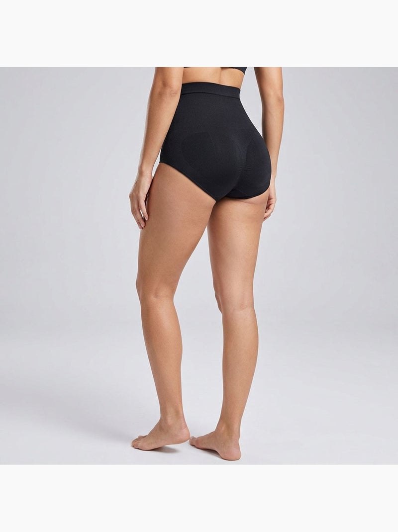 OZABI Set di 4 slip modellanti da donna a vita alta per un ventre piatto Nero Marrone - Kiabi
