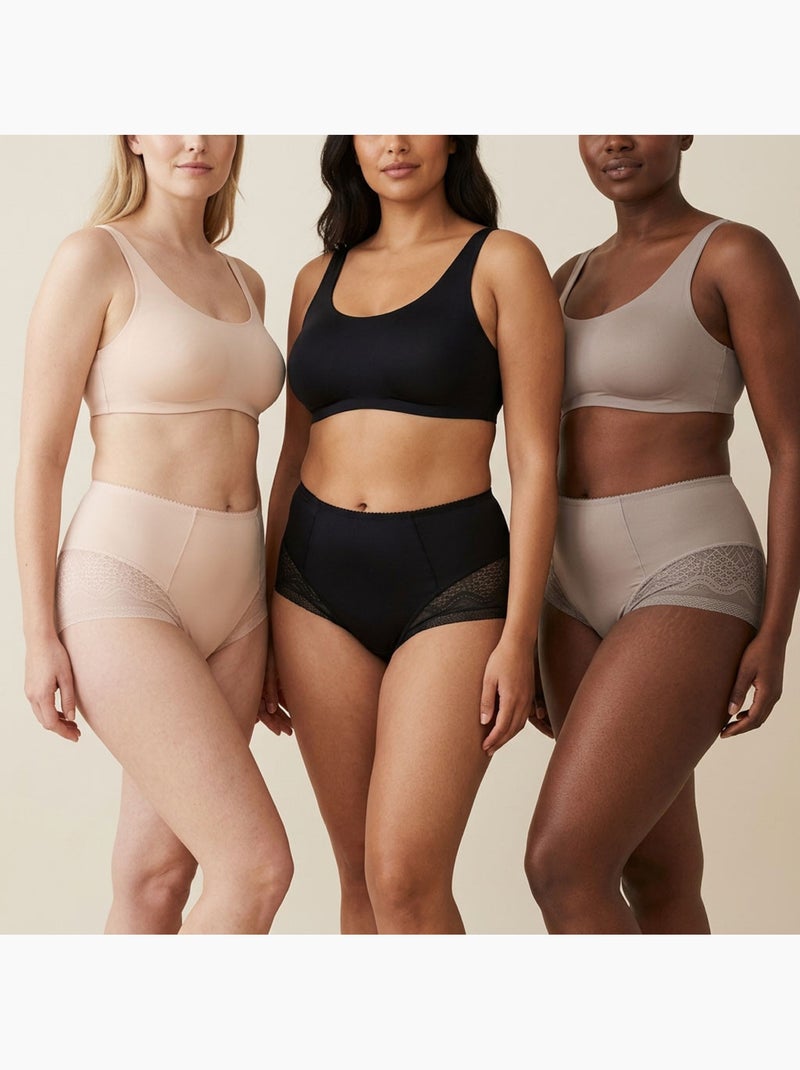 OZABI Set di slip modellanti invisibili da donna in pizzo e laser – Confezione da 6 Beige/Nero - Kiabi