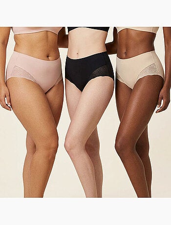 OZABI Set di slip modellanti invisibili da donna in pizzo e laser – Confezione da 6