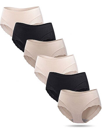 OZABI Set di slip modellanti invisibili da donna in pizzo e laser – Confezione da 6