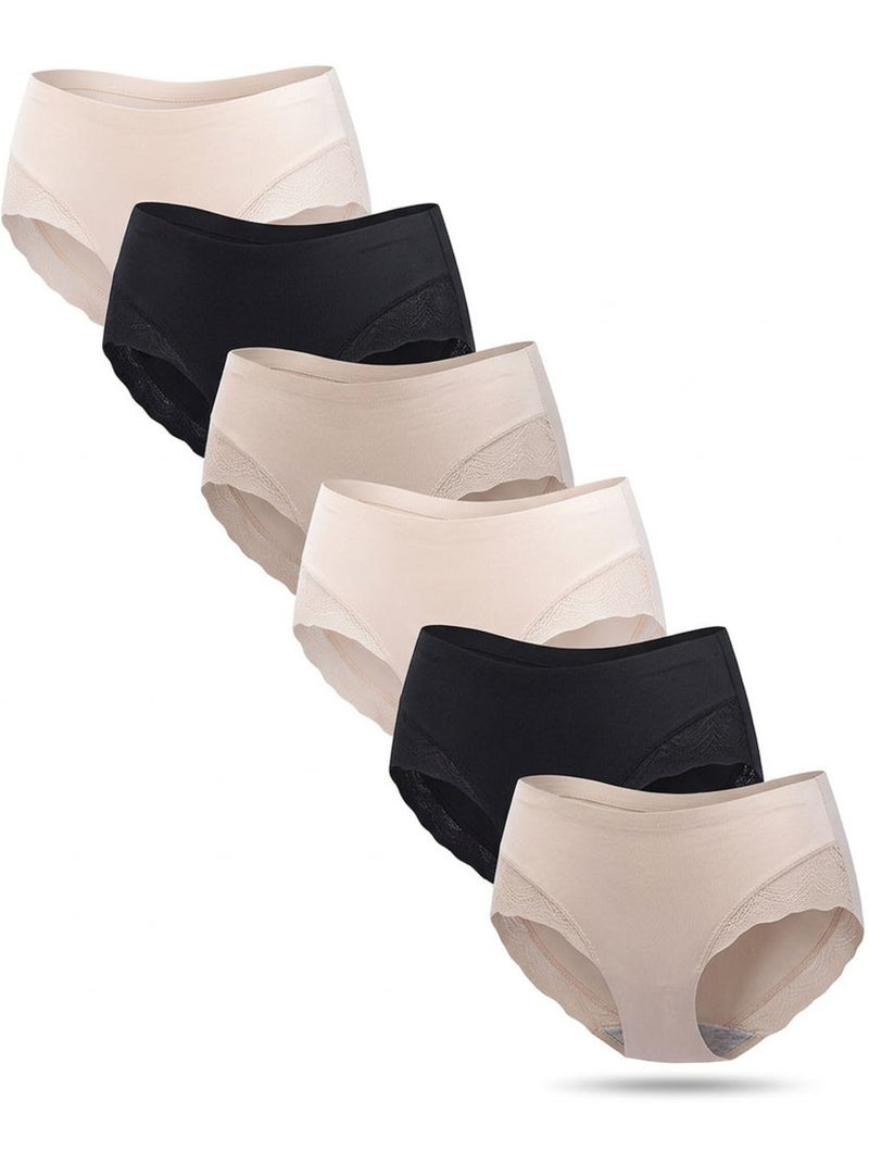 OZABI Set di slip modellanti invisibili da donna in pizzo e laser – Confezione da 6 Nero Beige Nero - Kiabi