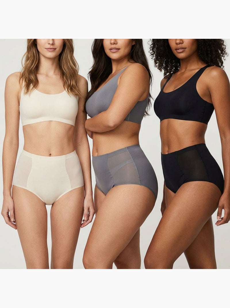 OZABI Set di slip modellanti invisibili da donna in pizzo e laser – Confezione da 6 Nero Malva - Kiabi