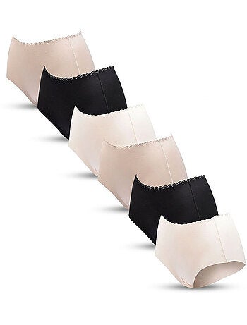 OZABI Set di slip modellanti invisibili da donna in pizzo e laser – Confezione da 6