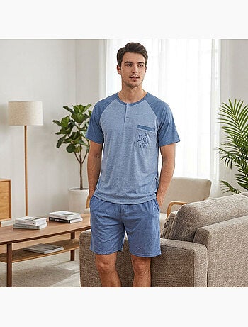 OZABI Set pigiama da uomo corto in cotone