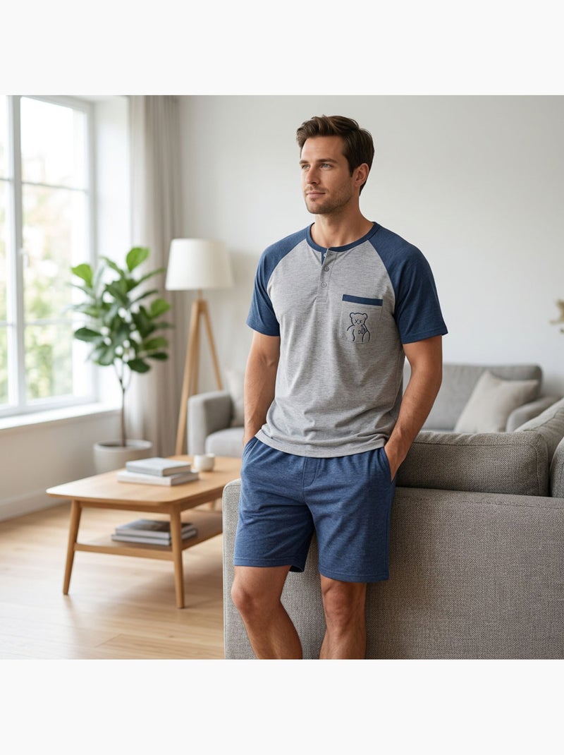 OZABI Set pigiama da uomo corto in cotone Grigio - Kiabi