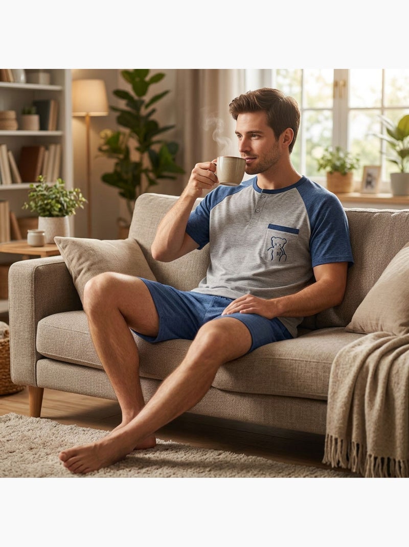 OZABI Set pigiama da uomo corto in cotone Grigio - Kiabi