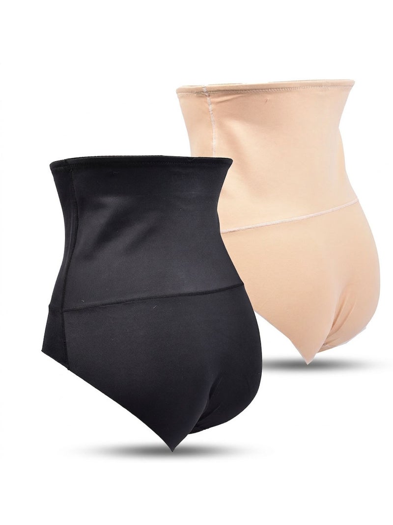 OZABI Slip modellanti da donna a vita alta, confezione da 2, nero e color carne Beige/Nero - Kiabi