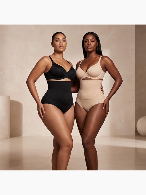 OZABI Slip modellanti da donna a vita alta, confezione da 2, nero e color carne - Kiabi