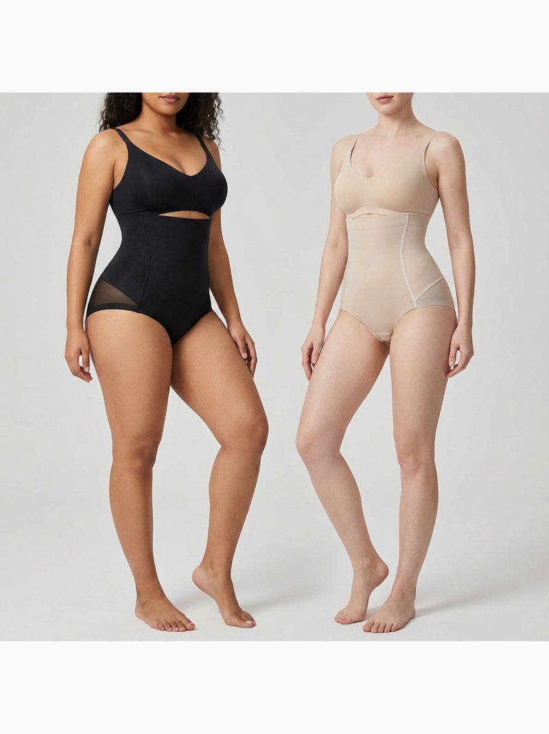 OZABI Slip modellanti da donna a vita alta, confezione da 2, nero e color carne Nero Beige - Kiabi