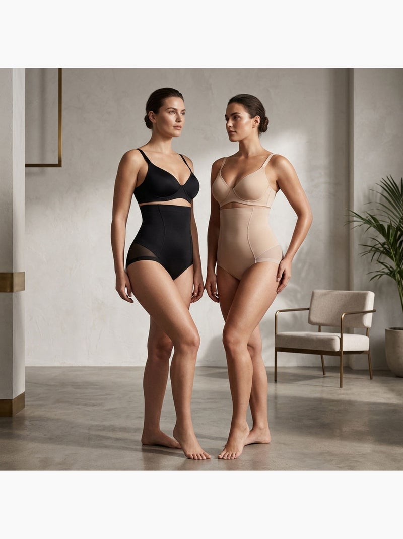 OZABI Slip modellanti da donna a vita alta, confezione da 2, nero e color carne Nero Beige - Kiabi