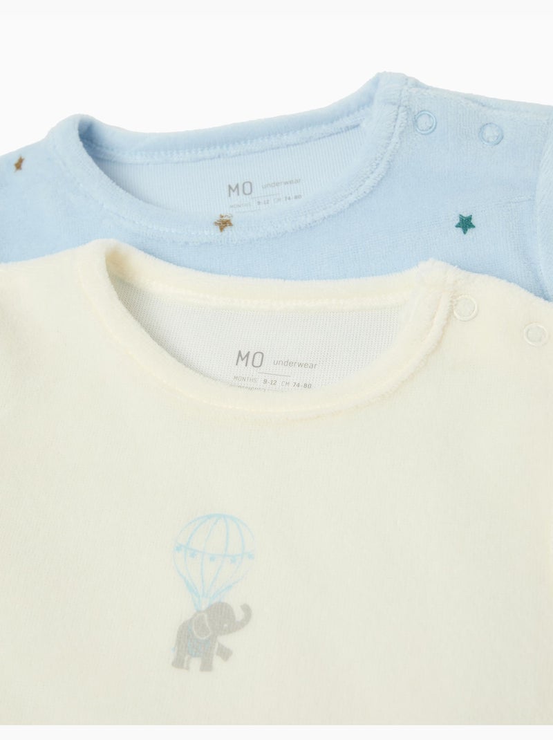Pacchetto 2 Babygrow Velvet, MO Fashion Bianco - Kiabi