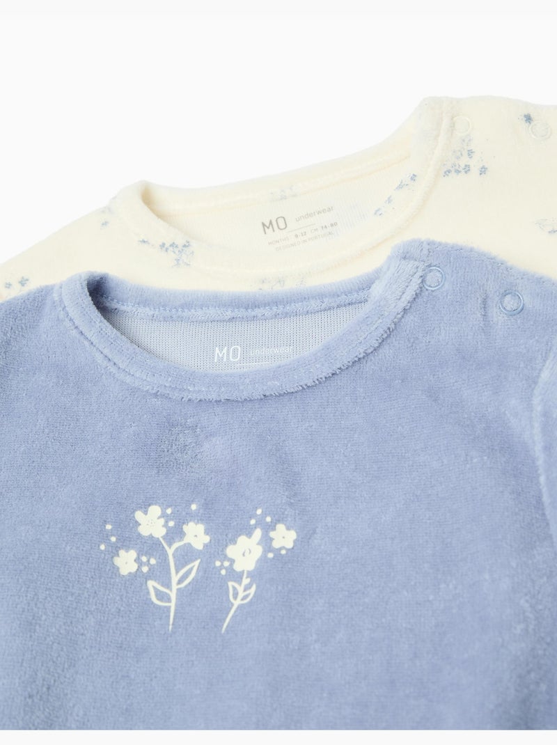 Pacchetto 2 Babygrow Velvet, MO Fashion Blu - Kiabi