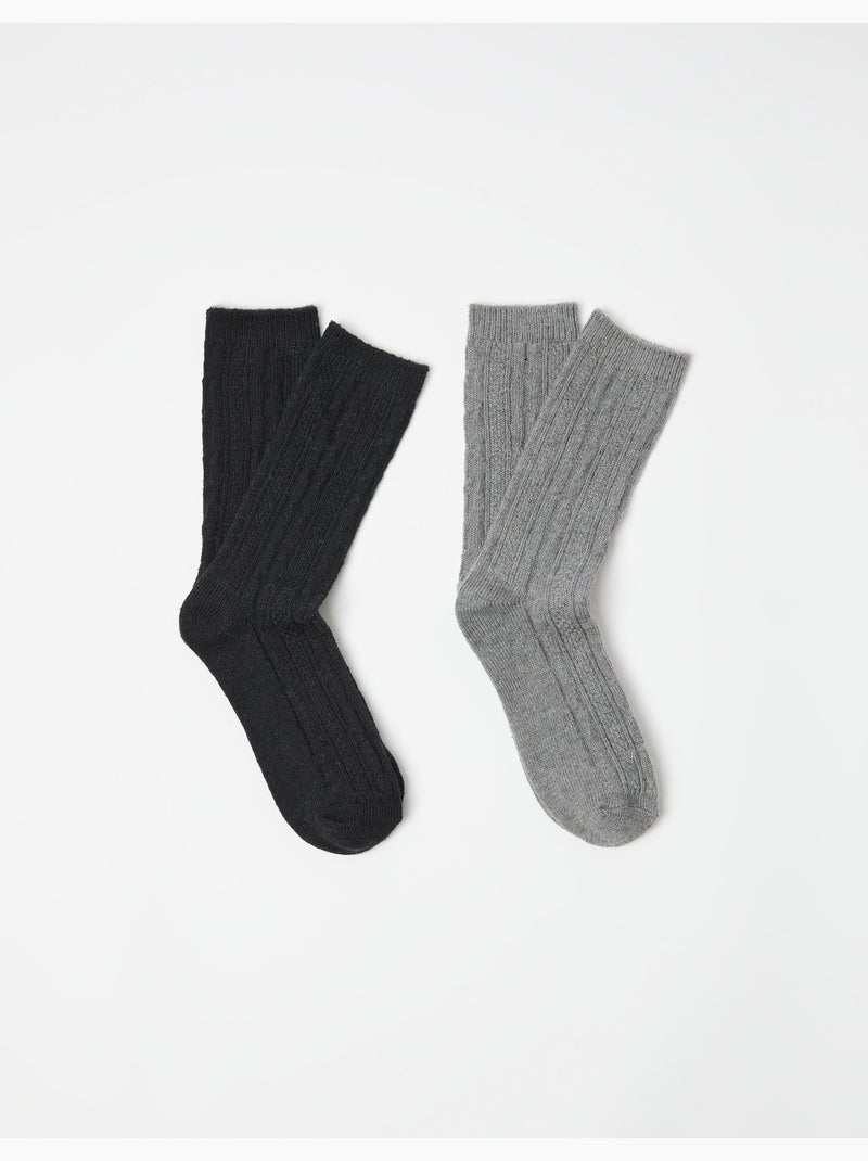 Pacchetto da 2 paia di calzini di lana, MO Fashion Nero - Kiabi