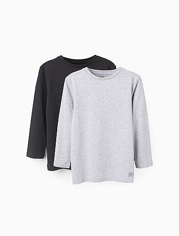 Pacco da 2 T-shirt a manica lunga in cotone