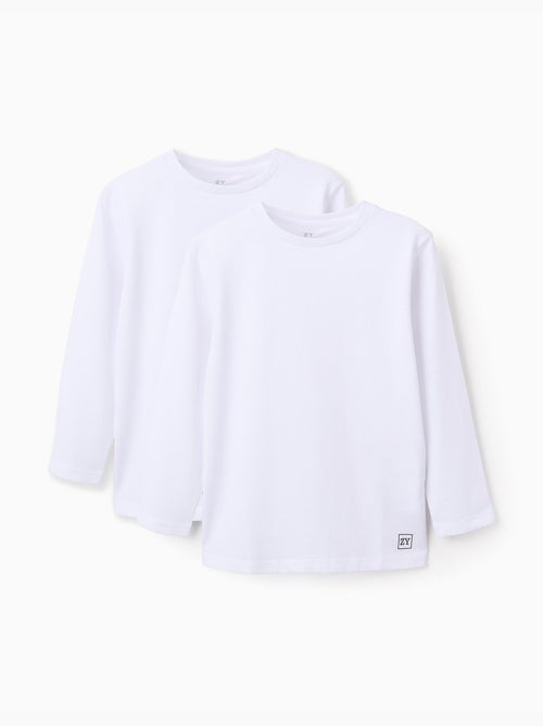 Pacco da 2 T-shirt a manica lunga semplici - Kiabi