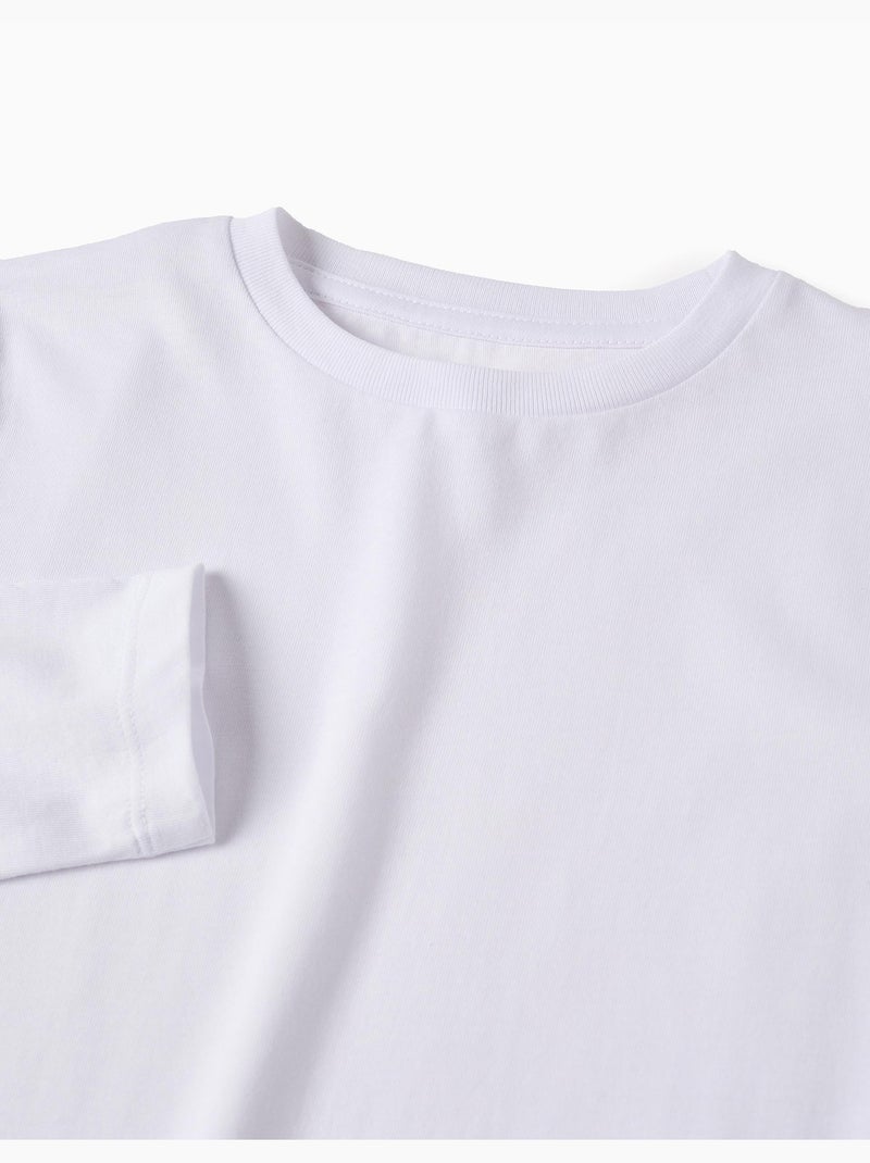 Pacco da 2 T-shirt a manica lunga semplici Bianco - Kiabi