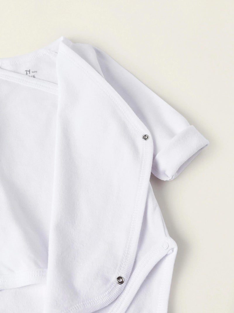 Pacco da 4 body in cotone garzato Bianco - Kiabi