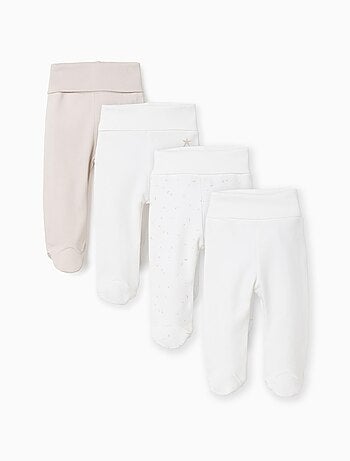 Pacco da 4 pantaloni in cotone con piedini
