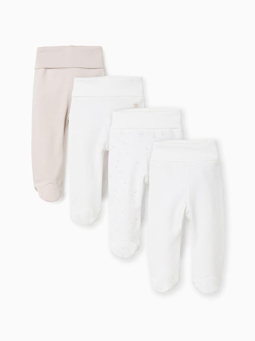 Pacco da 4 pantaloni in cotone con piedini - Kiabi Pacco da 4 pantaloni in cotone con piedini - Kiabi