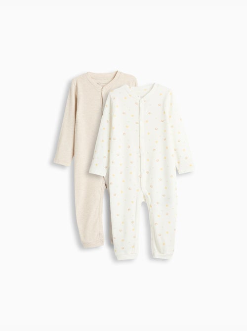 Pack 2 babygrows, mo fashion - Kiabi Pack 2 babygrows, mo fashion - Kiabi