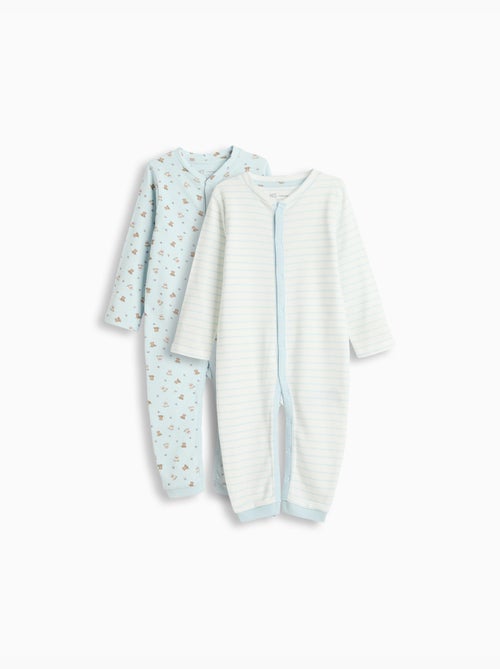 Pack 2 babygrows, mo fashion - Kiabi Pack 2 babygrows, mo fashion - Kiabi