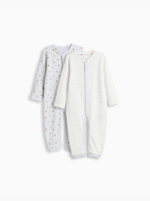 Pack 2 babygrows, mo fashion - Kiabi Pack 2 babygrows, mo fashion - Kiabi