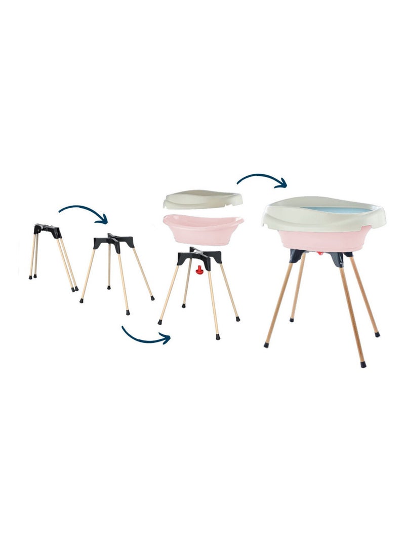 Pack 2-in-1 Thermobaby tavolo fasciatoio e vasca VASCO su supporto Rosa - Kiabi