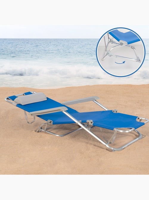 Pack 2 lettini da spiaggia pieghevoli a 3 posizioni con cuscino aktive - Kiabi