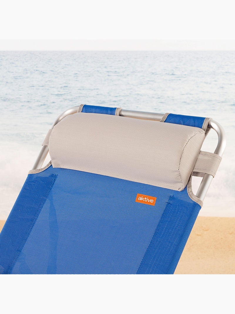 Pack 2 lettini da spiaggia pieghevoli a 3 posizioni con cuscino aktive Blu - Kiabi