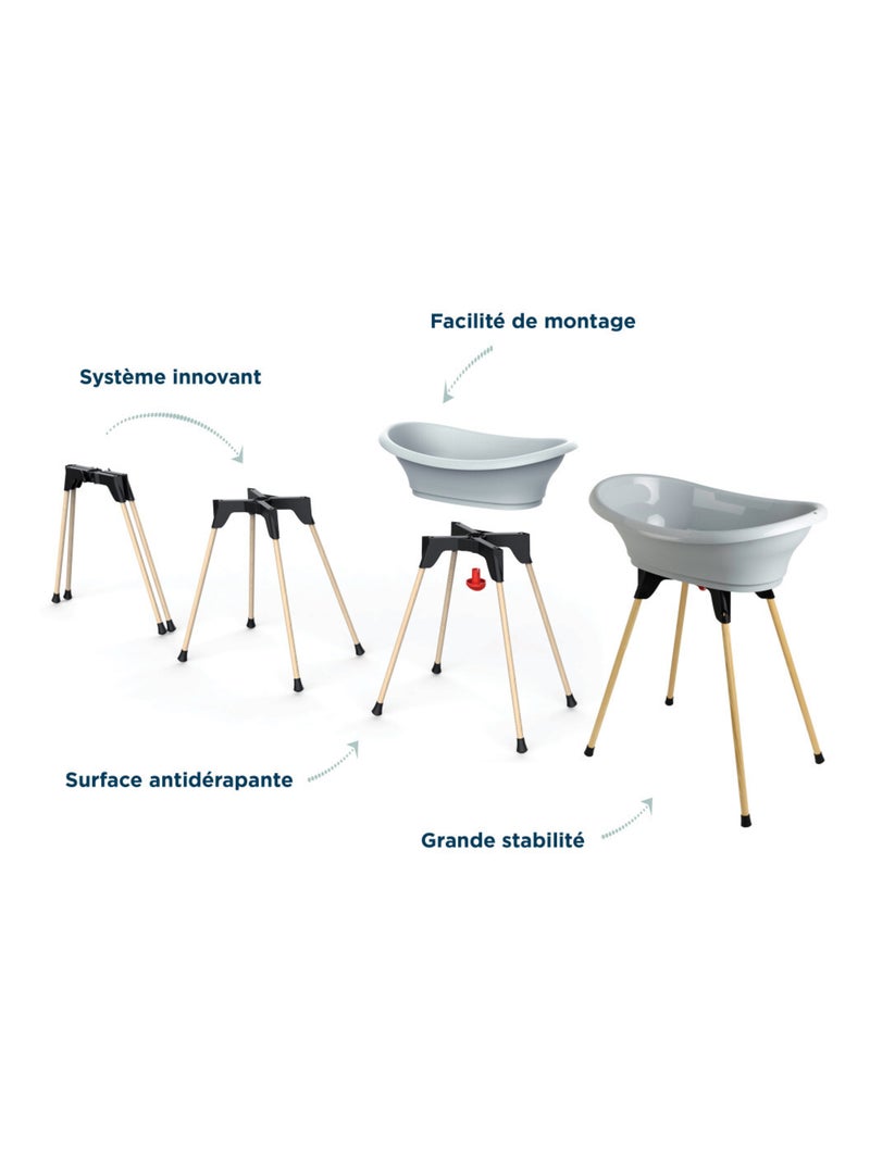 Pack bagno 5 in 1 Thermobaby Vasco con supporto e termometro LCD Grigio - Kiabi