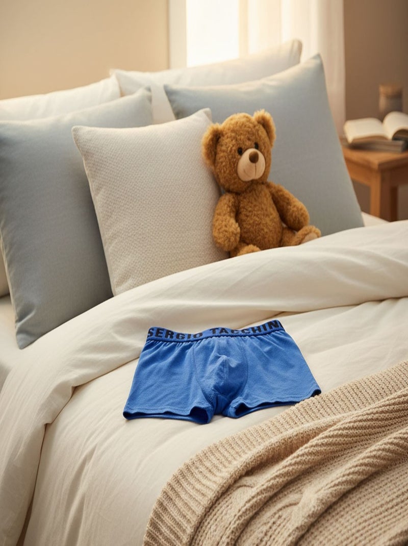 Pack Boxer Bambino SERGIO TACCHINI - Confezione da 4 Blu Grigio Nero - Kiabi