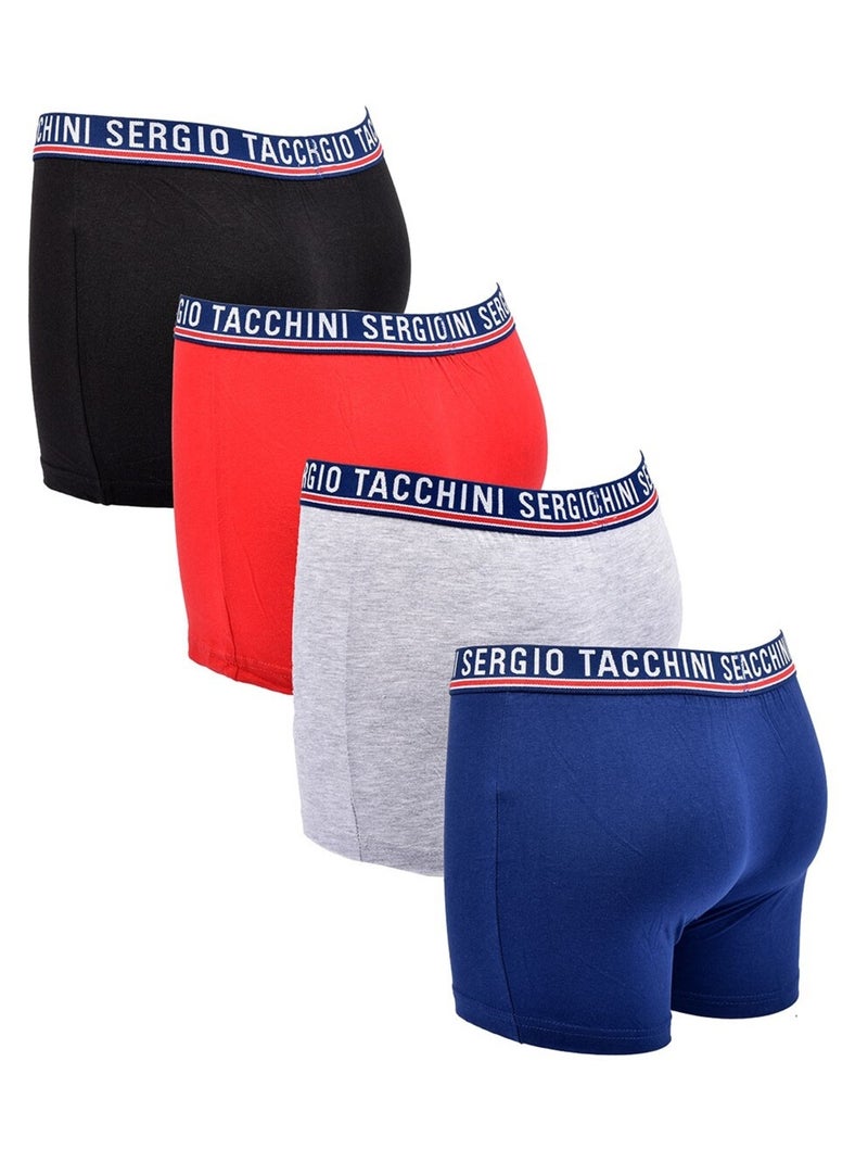 Pack Boxer Bambino SERGIO TACCHINI - Confezione da 4 Nero Rosso Grigio - Kiabi