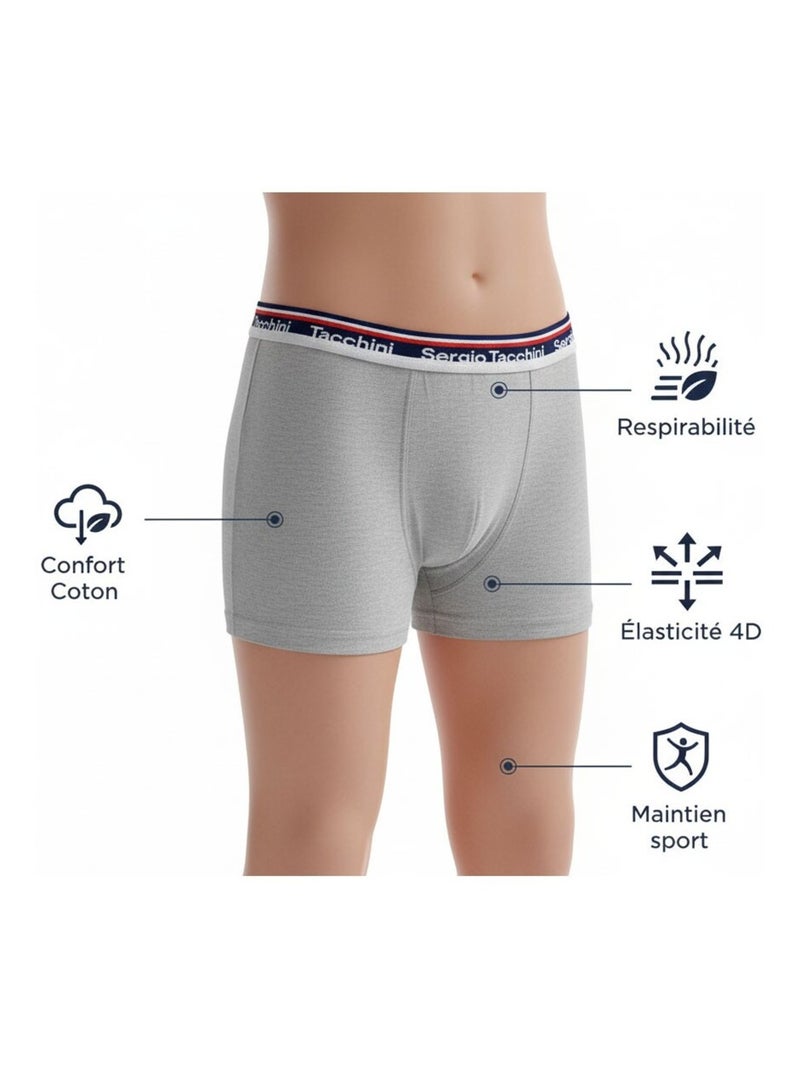 Pack Boxer Bambino SERGIO TACCHINI - Confezione da 6 Blu Verde Grigio - Kiabi