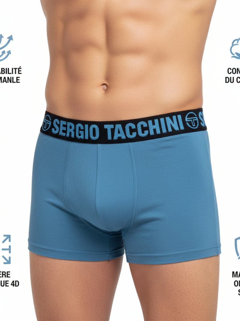 Pack Boxer Uomo SERGIO TACCHINI - Confezione da 3 Nero Grigio Blu - Kiabi