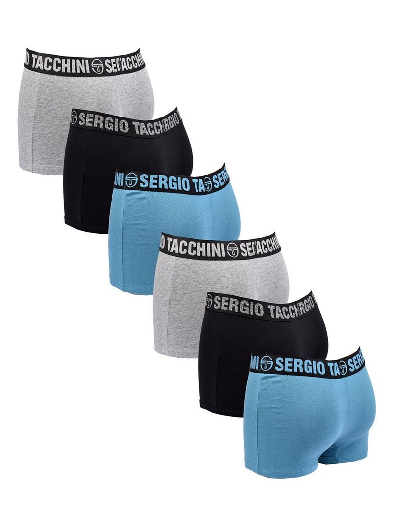 Pack Boxer Uomo SERGIO TACCHINI (Confezione da 6) Nero Grigio Blu - Kiabi