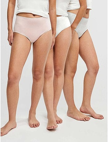 Pack de 3 bragas altas en tejido de algodón