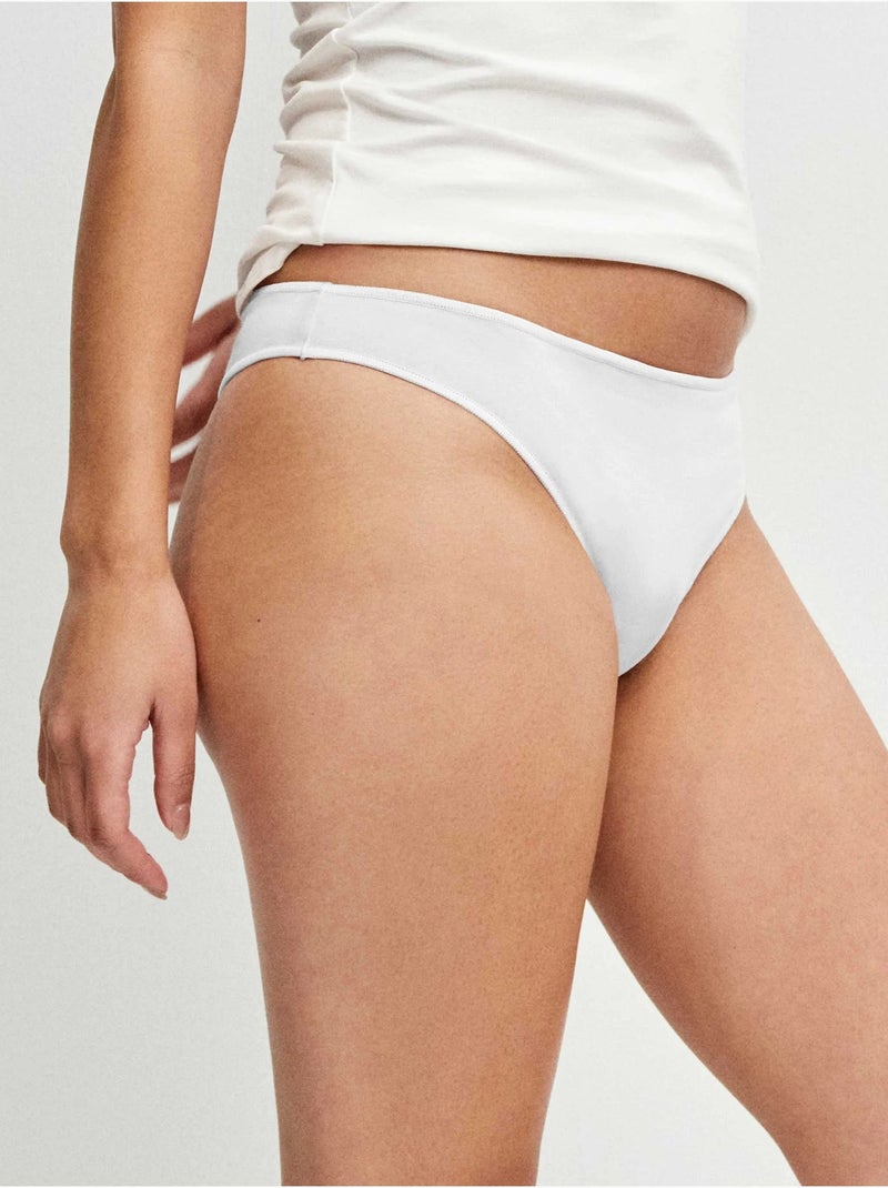 Pack de 3 bragas brasileñas en tejido de algodón con detalle de encaje Multicolore - Kiabi