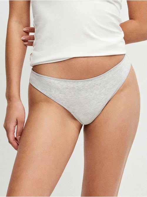 Pack de 3 bragas brasileñas en tejido de algodón con detalle de encaje - Kiabi Pack de 3 bragas brasileñas en tejido de algodón con detalle de encaje - Kiabi