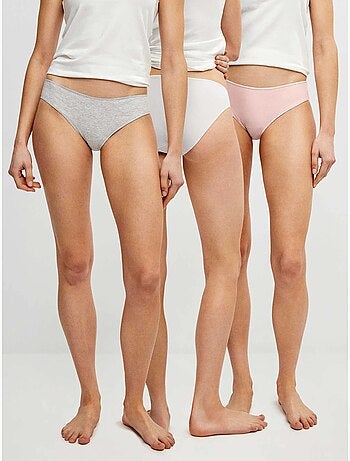 Pack de 3 bragas clásicas en tejido de algodón