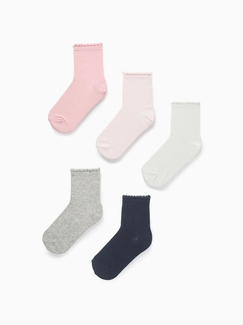 Pack de 5 Paires de Chaussettes à Tige Ondulée - Kiabi
