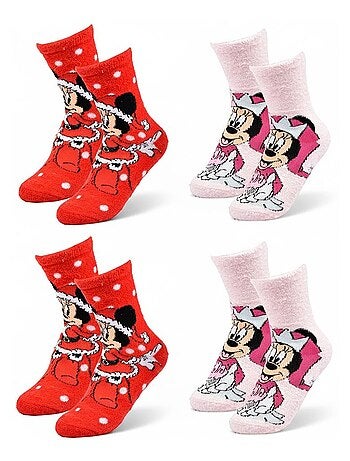 Pack di Calzini Antiscivolo Bambina Disney MINNIE (Confezione da 4)