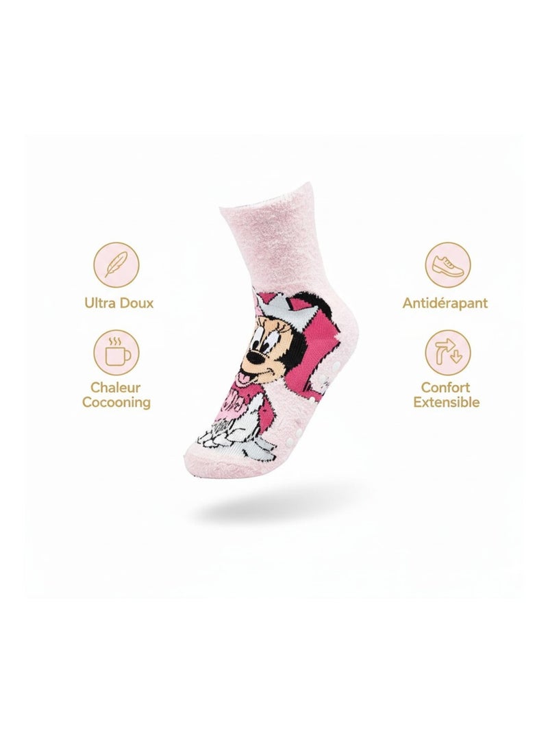Pack di Calzini Antiscivolo Bambina Disney MINNIE (Confezione da 4) Rosa rosso - Kiabi