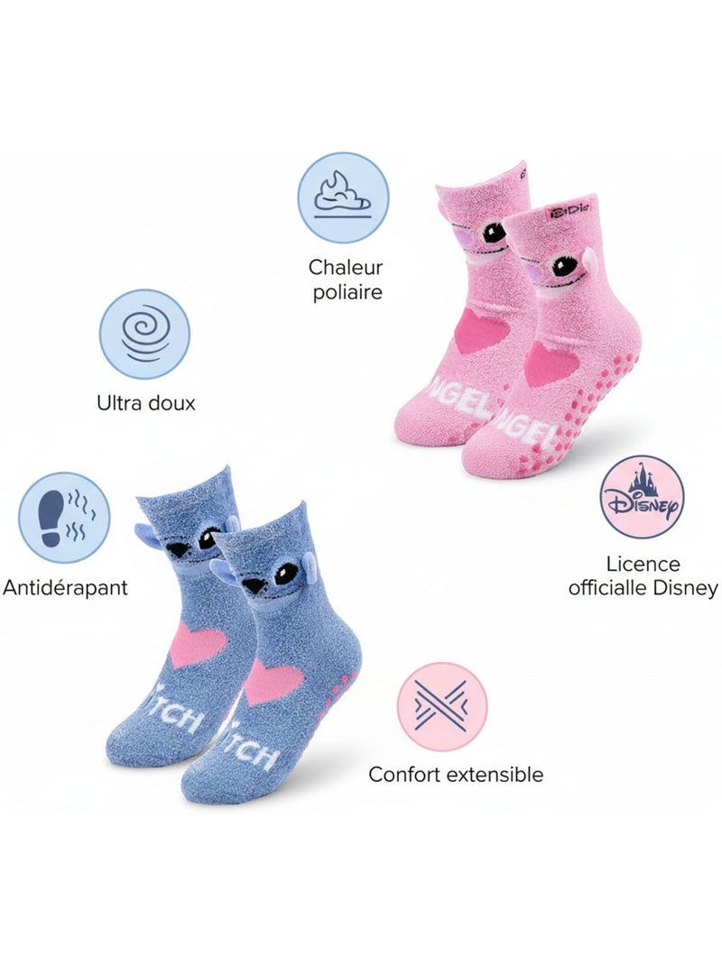 Pack di Calzini Antiscivolo Bambino LILO & STITCH (Confezione da 4) Blu Rosa - Kiabi