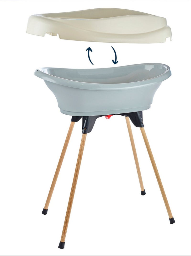 Pack fasciatoio e vasca da bagno VASCO Thermobaby 2 in 1 pieghevole Grigio - Kiabi