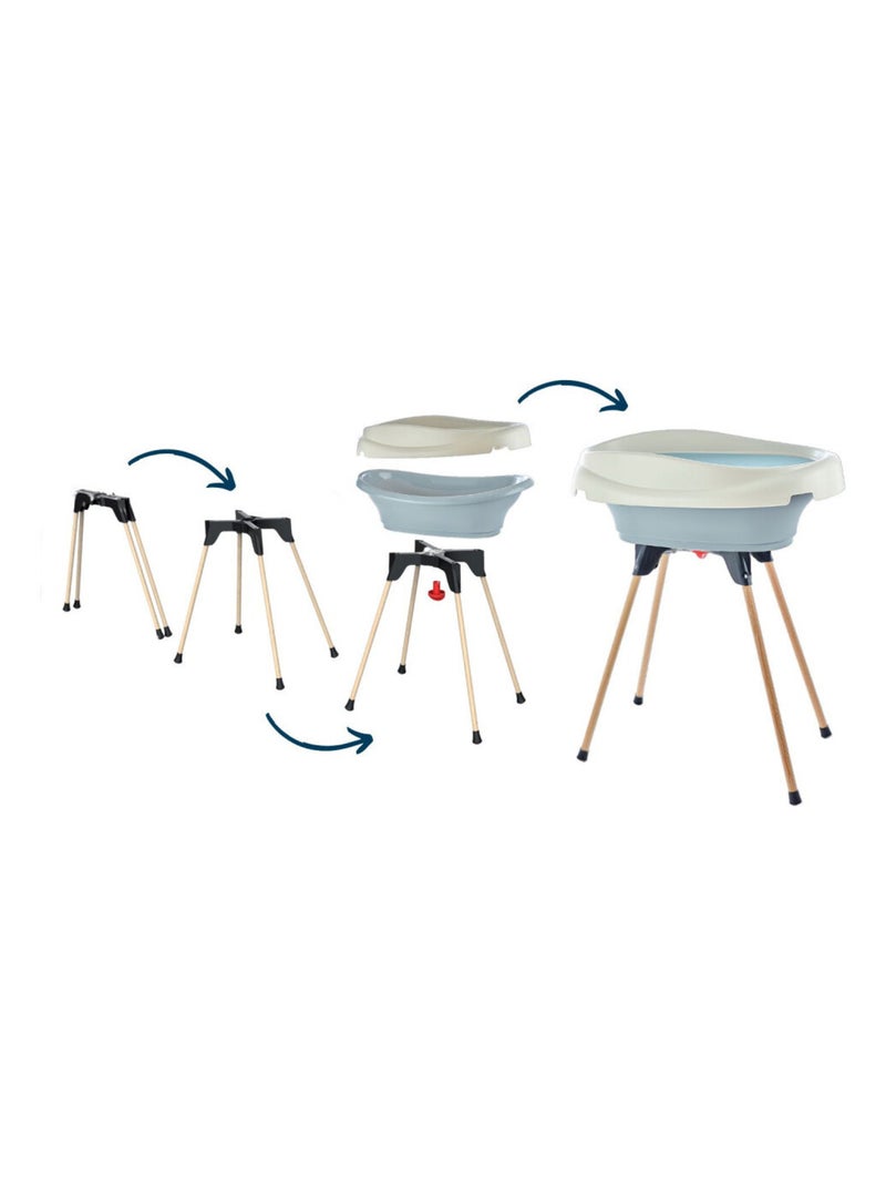 Pack fasciatoio e vasca da bagno VASCO Thermobaby 2 in 1 pieghevole Grigio - Kiabi