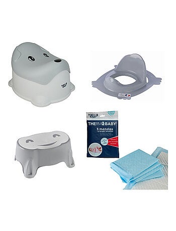 Pack igiene Thermobaby: vasino con anatra, riduttore WC, poggiapiedi antiscivolo