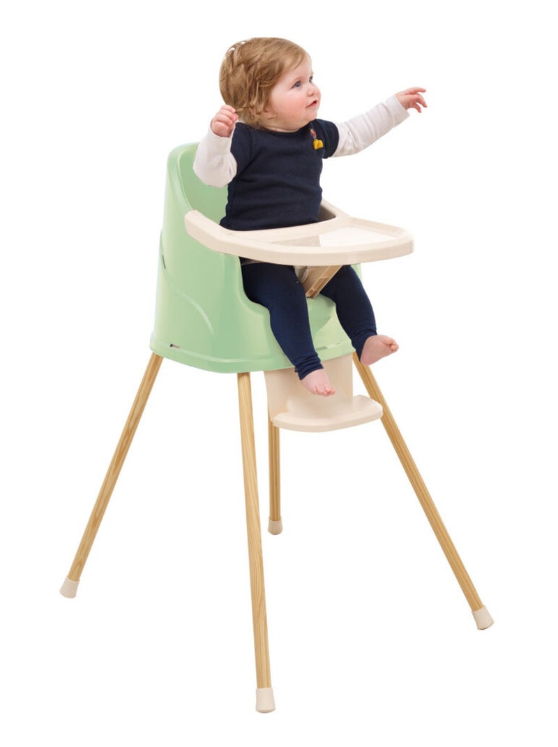 Pack pasto 2 in 1 YOUPLA seggiolone rialzatore Thermobaby con stoviglie Verde/Legno - Kiabi