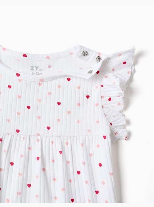 Pagliaccetto a costine con motivo a cuore - Kiabi