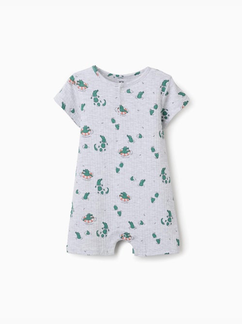 Pagliaccetto a costine con motivo alligatore - Kiabi