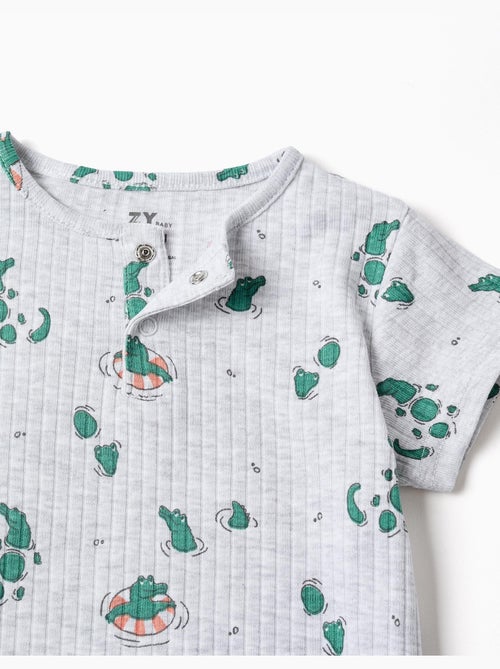 Pagliaccetto a costine con motivo alligatore - Kiabi